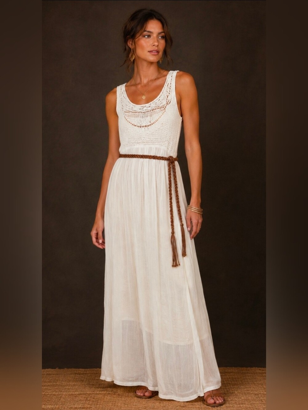 Papaya Women’s Lace Top Maxi Dress, Size Medium